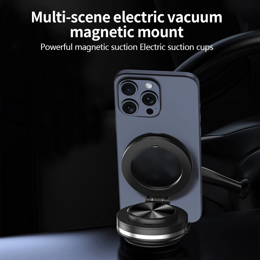 Car Phone Holder Magnetic Mount 360° Rotating Vacuum Adsorption Strong Magnet for iPhone 12 13 14 15 16 Pro Max