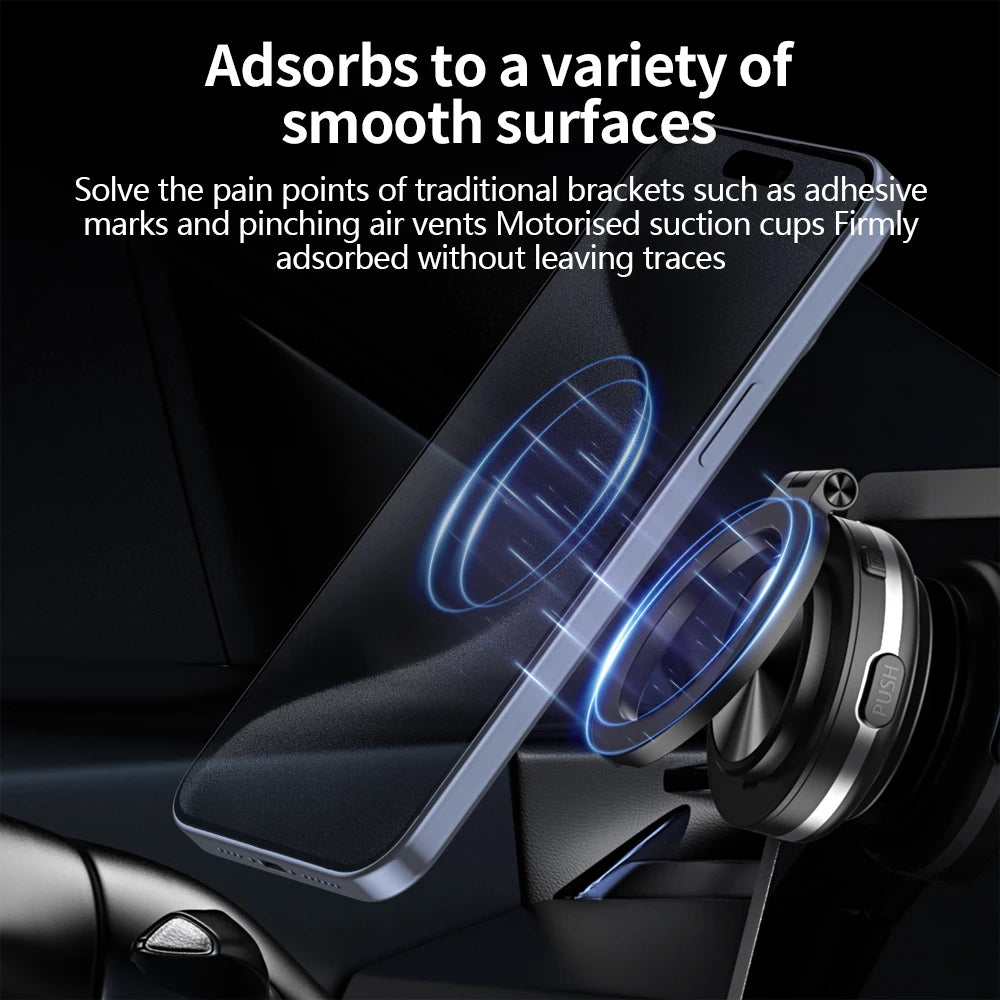 Car Phone Holder Magnetic Mount 360° Rotating Vacuum Adsorption Strong Magnet for iPhone 12 13 14 15 16 Pro Max